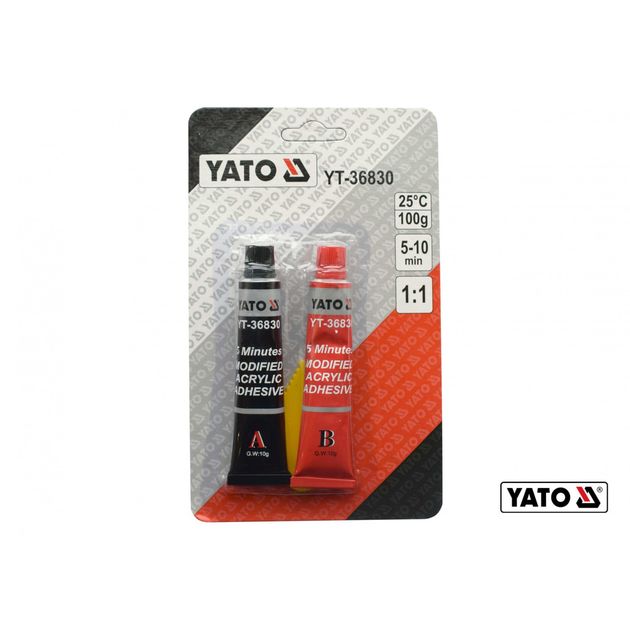 Клей акриловый двухкомпонентный YATO 10 г (5-10 мин, YT-36830), фото  | SNABZHENIE.com.ua
