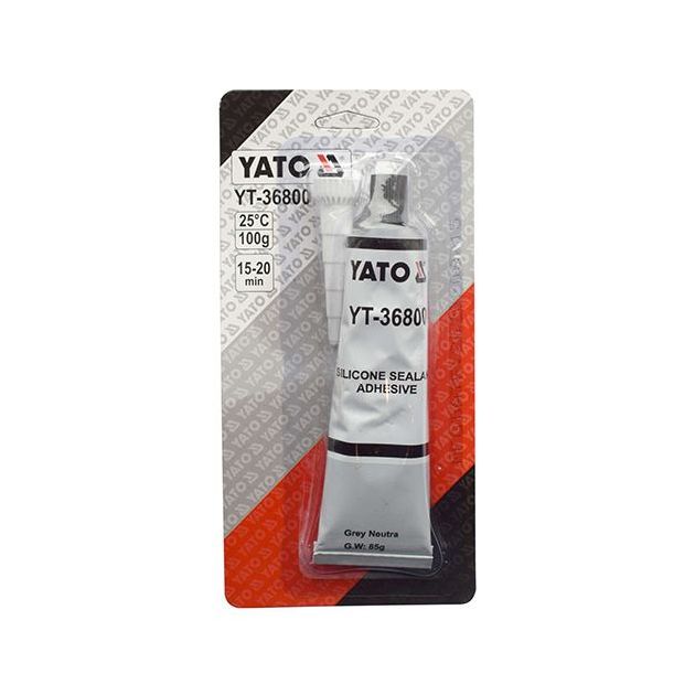 Силиконовый клей-герметик термо- и маслостойкий YATO 85 г серый, фото  | SNABZHENIE.com.ua