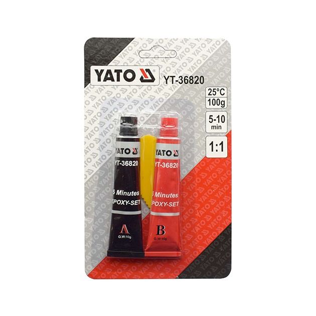 Клей эпоксидный двухкомпонентный YATO 5-10 мин 10 г (YT-36820), фото  | SNABZHENIE.com.ua