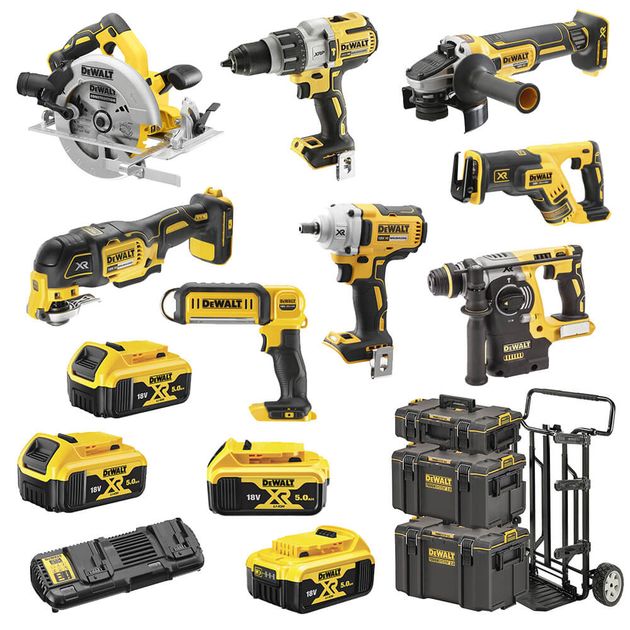 Набор аккумуляторных инструментов DeWALT DCK856P4, 8 предметов, фото  | SNABZHENIE.com.ua