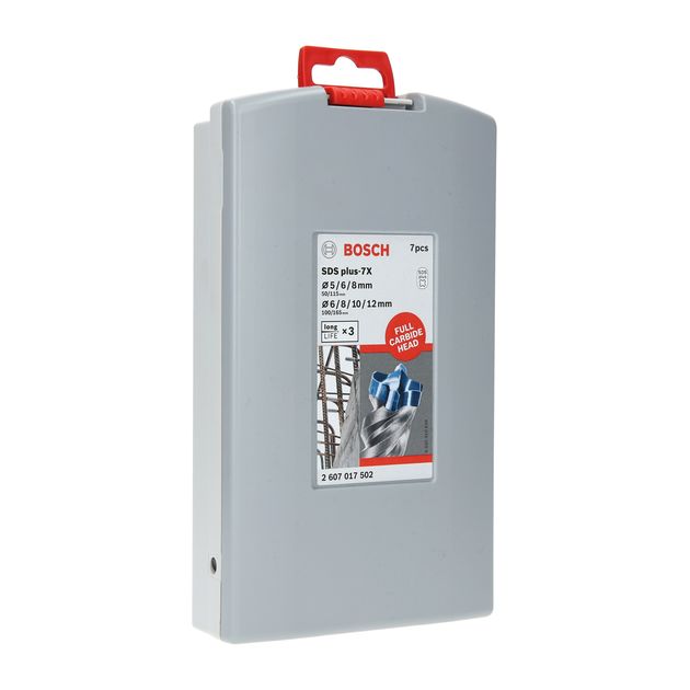 Набор буров Bosch SDS-Plus-7X по бетону, 7 шт (2607017502), фото , изображение 2 | SNABZHENIE.com.ua Набор буров Bosch SDS-Plus-7X по бетону, 7 шт (2607017502), фото , изображение 2 | SNABZHENIE.com.ua