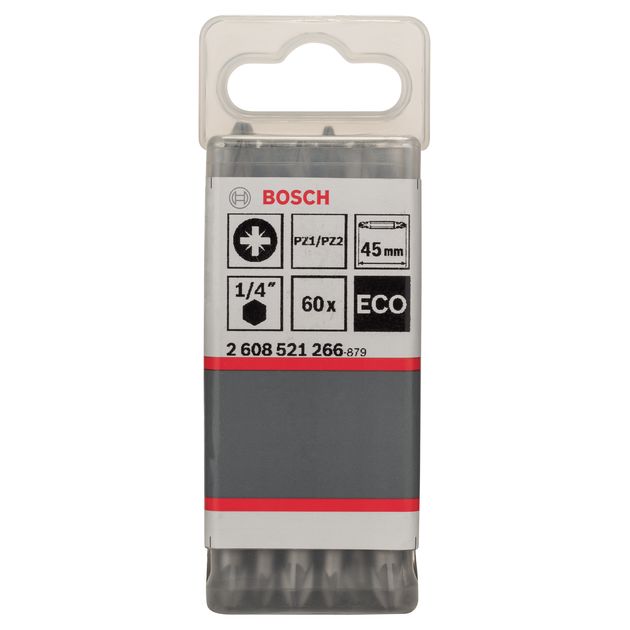Бита двухсторонняя Bosch PZ 2/PZ 1 x 45 мм, 60 шт (2608521266), фото , изображение 2 | SNABZHENIE.com.ua