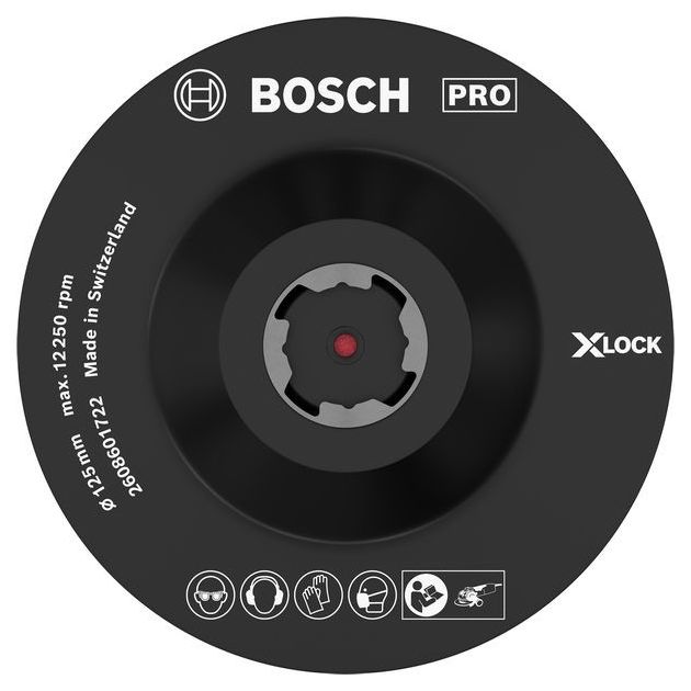 Опорная тарелка Bosch X-Lock 125 мм на липучке (2608601722), фото  | SNABZHENIE.com.ua