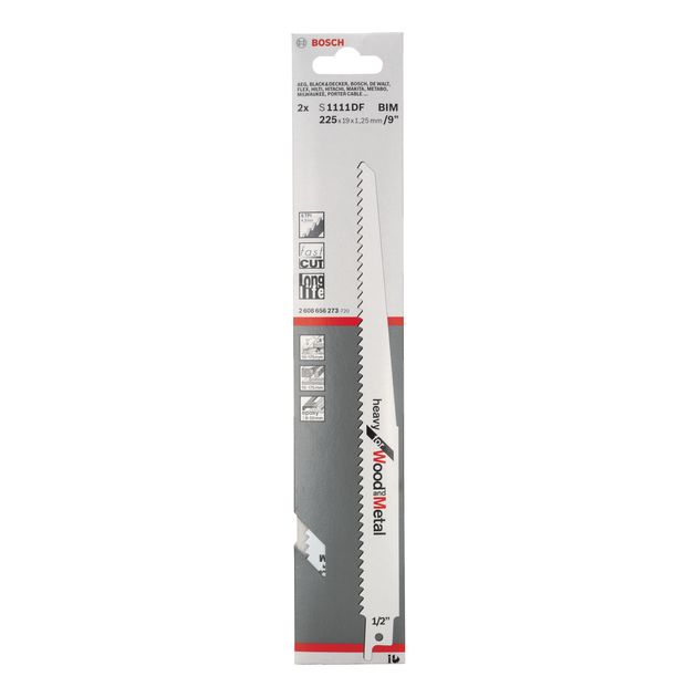 Пильное полотно Bosch S 1111 DF, 6 зубьев, 2 шт., фото , изображение 2 | SNABZHENIE.com.ua Пильное полотно Bosch S 1111 DF, 6 зубьев, 2 шт., фото , изображение 2 | SNABZHENIE.com.ua