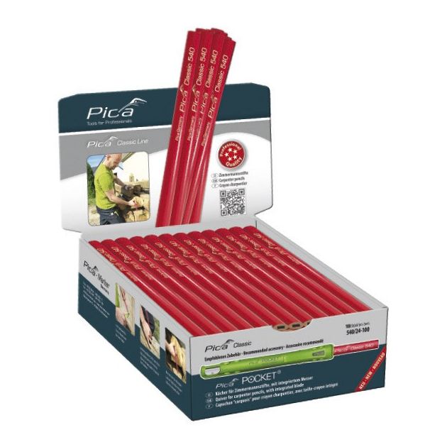 Олівець столярний Pica Classic 540, 2H, 24 см, фото , зображення 4 | SNABZHENIE.com.ua