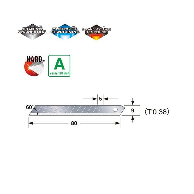 Сегментные лезвия 9 мм TAJIMA Endura-Blade LB30S, 10 шт., фото  | SNABZHENIE.com.ua