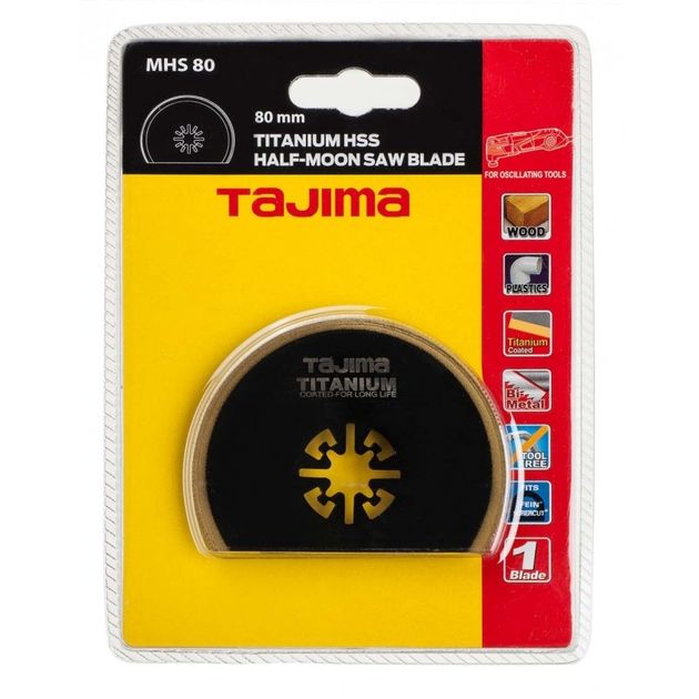Полотно для мультитула TAJIMA TITANIUM HSS полукруглое, 80мм, фото  | SNABZHENIE.com.ua