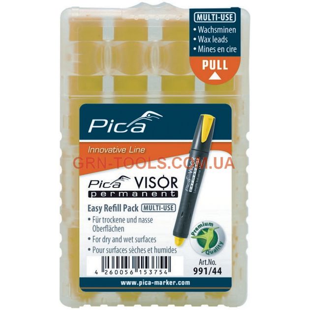 Сменні грифелі, 991/44 для PICA VISOR permanent Longlife Industrial Marker, жовті, фото  | SNABZHENIE.com.ua