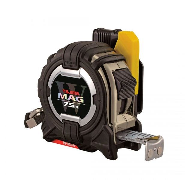 Рулетка TAJIMA W-MAG 7,5м, ударопрочная, два магнита, SFG3GLWM25, фото  | SNABZHENIE.com.ua