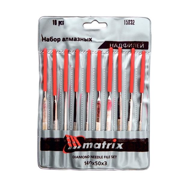 Набор алмазных надфилей MATRIX 140х50х3 мм, 6 шт., фото  | SNABZHENIE.com.ua