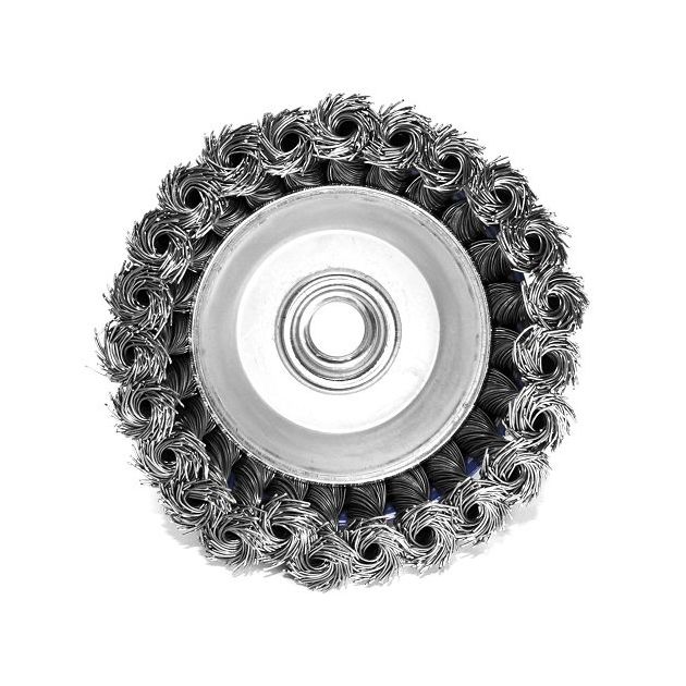 Щітка чашечна пряма S&R 100 мм, сталеве плетене волосся, фото , зображення 10 | SNABZHENIE.com.ua
