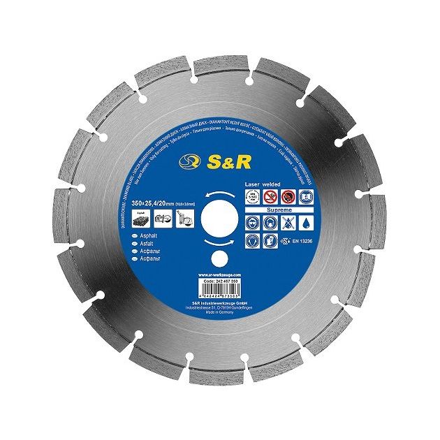 Диск отрезной сегментный S&R Supreme 450 для асфальта, фото  | SNABZHENIE.com.ua