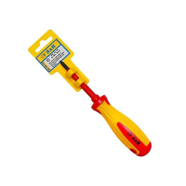 Отвертка S&R з профілем PH1 х 75мм 1000 V, фото , зображення 2 | SNABZHENIE.com.ua Отвертка S&R з профілем PH1 х 75мм 1000 V, фото , зображення 2 | SNABZHENIE.com.ua