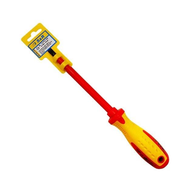 Отвертка S&R з профілем SL8 х 1.2 x 150мм 1000 V, фото , зображення 2 | SNABZHENIE.com.ua Отвертка S&R з профілем SL8 х 1.2 x 150мм 1000 V, фото , зображення 2 | SNABZHENIE.com.ua