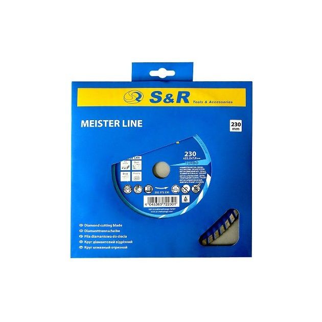 Диск алмазный S&R Meister 230 мм для армированного бетона, фото , изображение 4 | SNABZHENIE.com.ua Диск алмазный S&R Meister 230 мм для армированного бетона, фото , изображение 4 | SNABZHENIE.com.ua