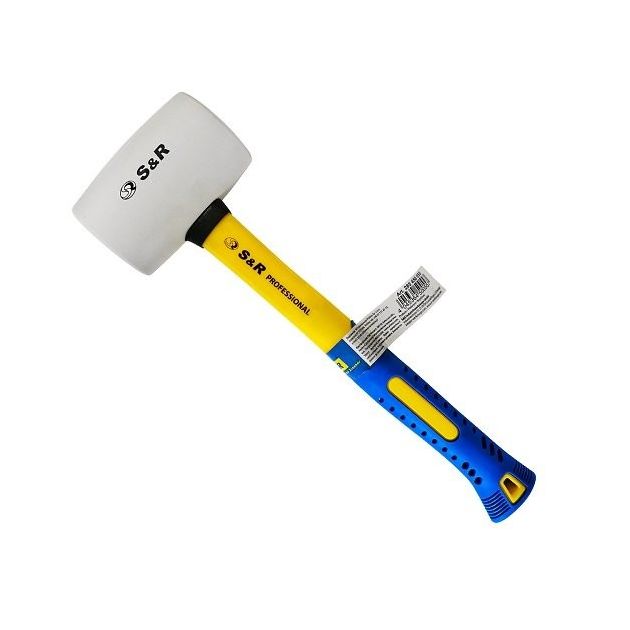Резиновый молоток S&R 55мм, 450г, белый, фото  | SNABZHENIE.com.ua