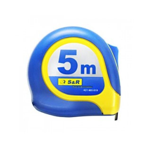 Рулетка S&R 5 м Mustang ABS корпус, фото  | SNABZHENIE.com.ua