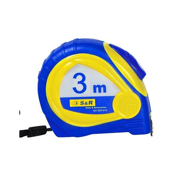 Рулетка S&R 3 м с магнитом и автоматической блокировкой, фото  | SNABZHENIE.com.ua
