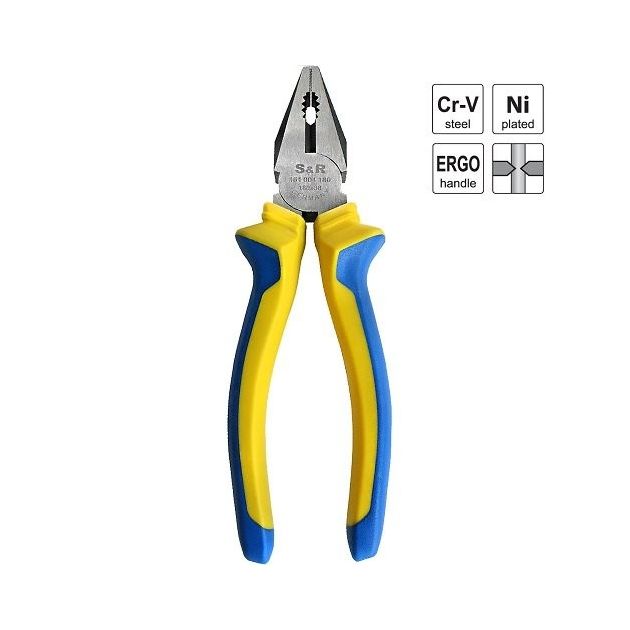 Плоскогубці S&R ERGO 180x38 мм, фото , зображення 4 | SNABZHENIE.com.ua Плоскогубці S&R ERGO 180x38 мм, фото , зображення 4 | SNABZHENIE.com.ua