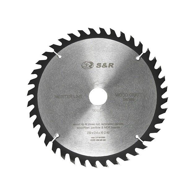 Пильный диск S&R Meister Wood Craft 230x30x2,4 мм 40 зубьев, фото  | SNABZHENIE.com.ua