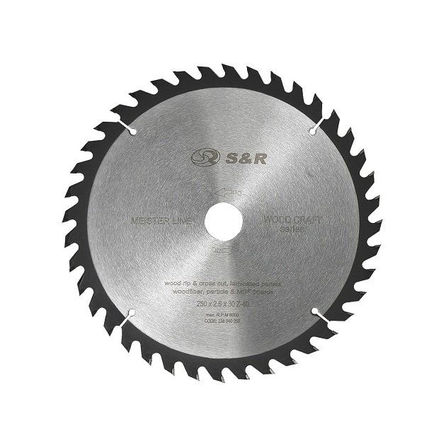 Диск пильный S&R Meister Wood Craft 250 мм, 40 зубьев, фото  | SNABZHENIE.com.ua