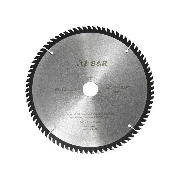 Диск пильный S&R Meister Wood Craft 250 мм, 80 зубьев, фото  | SNABZHENIE.com.ua