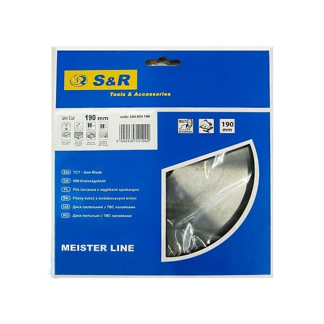 Диск пильный S&R Meister UniCut 190 мм, 30 мм, 2,4 мм, фото , изображение 10 | SNABZHENIE.com.ua Диск пильный S&R Meister UniCut 190 мм, 30 мм, 2,4 мм, фото , изображение 10 | SNABZHENIE.com.ua