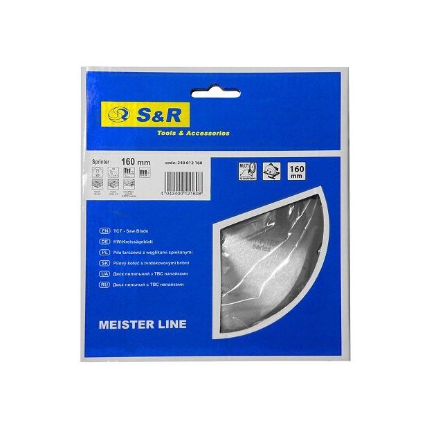 Диск пильний S&R Meister Sprinter 160x20x2,4 мм, фото , зображення 7 | SNABZHENIE.com.ua Диск пильний S&R Meister Sprinter 160x20x2,4 мм, фото , зображення 7 | SNABZHENIE.com.ua
