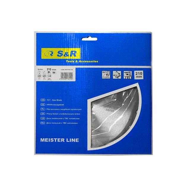 Диск пильний S&R Meister Sprinter 210x30x2,4 мм, фото , зображення 9 | SNABZHENIE.com.ua Диск пильний S&R Meister Sprinter 210x30x2,4 мм, фото , зображення 9 | SNABZHENIE.com.ua