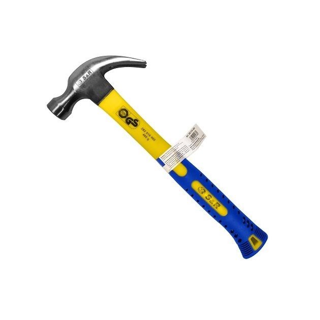 Молоток-гвоздодер S&R 460 г с фиберглассовой рукояткой, фото  | SNABZHENIE.com.ua
