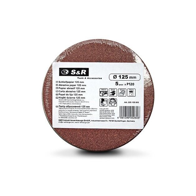 Набір шліфувальних кругів S&R D125 P120 - 8 отворів, 5 шт., фото , зображення 10 | SNABZHENIE.com.ua Набір шліфувальних кругів S&R D125 P120 - 8 отворів, 5 шт., фото , зображення 10 | SNABZHENIE.com.ua