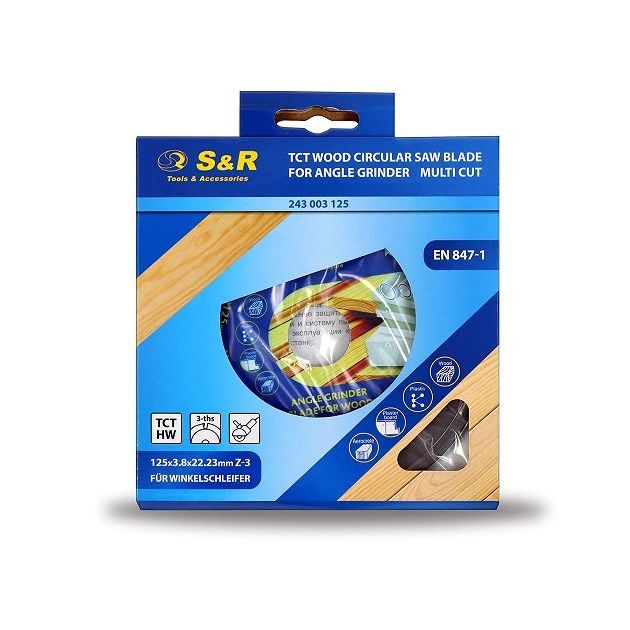 Диск пильный S&R MULTI CUT 125 мм, 22,2 мм, 3,8 мм, фото , изображение 8 | SNABZHENIE.com.ua Диск пильный S&R MULTI CUT 125 мм, 22,2 мм, 3,8 мм, фото , изображение 8 | SNABZHENIE.com.ua