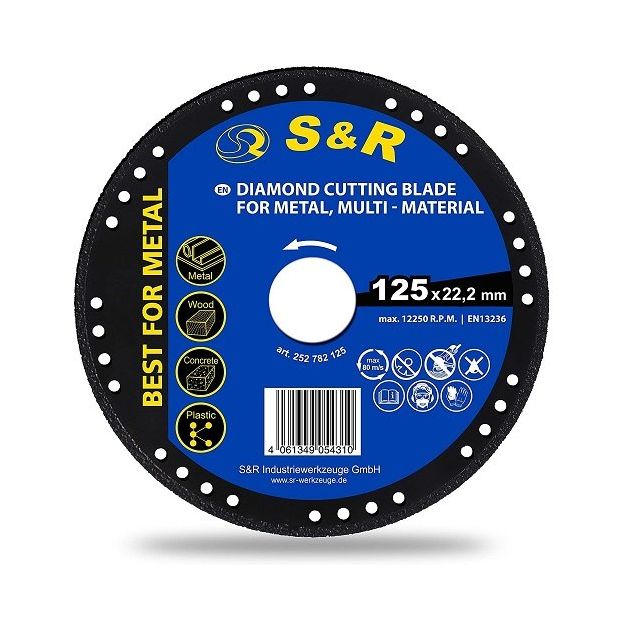 Алмазный круг S&R 125x22,2 мм для металла универсальный PROFI, фото  | SNABZHENIE.com.ua