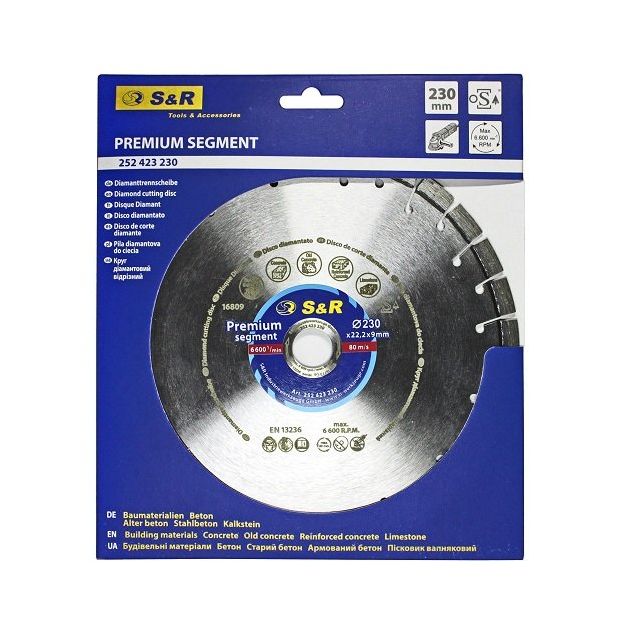Диск алмазный сегментный S&R Premium 230х22,2 мм, фото , изображение 7 | SNABZHENIE.com.ua Диск алмазный сегментный S&R Premium 230х22,2 мм, фото , изображение 7 | SNABZHENIE.com.ua