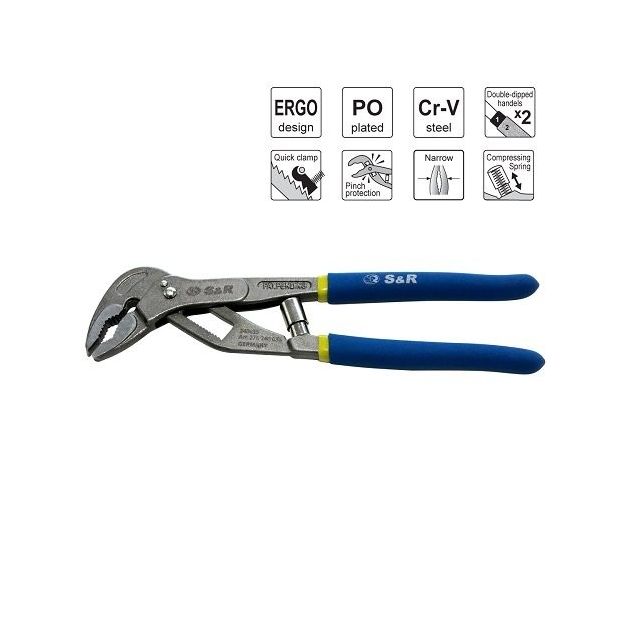 Переставні клещі S&R 240x30 мм швидкозажимні, фото , зображення 7 | SNABZHENIE.com.ua Переставні клещі S&R 240x30 мм швидкозажимні, фото , зображення 7 | SNABZHENIE.com.ua