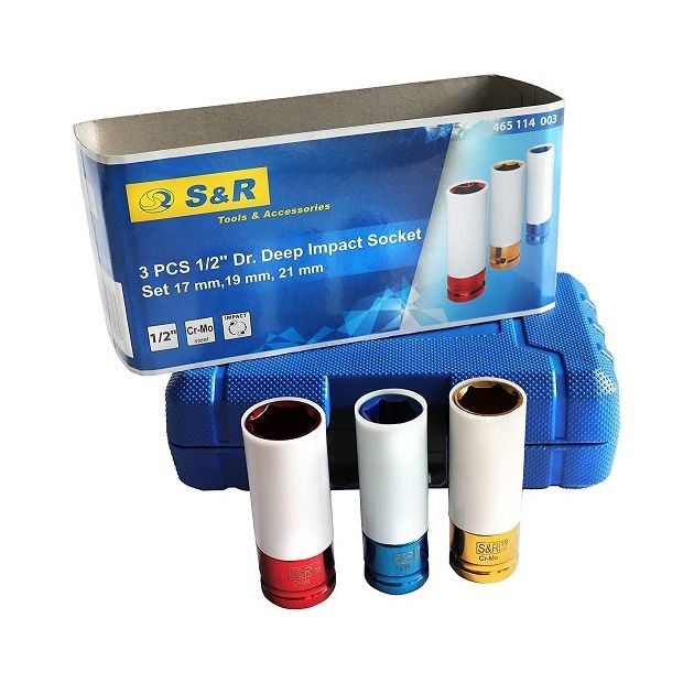 Набор торцевых головок для свечей S&R 1/2", 3 шт., фото , изображение 10 | SNABZHENIE.com.ua Набор торцевых головок для свечей S&R 1/2", 3 шт., фото , изображение 10 | SNABZHENIE.com.ua