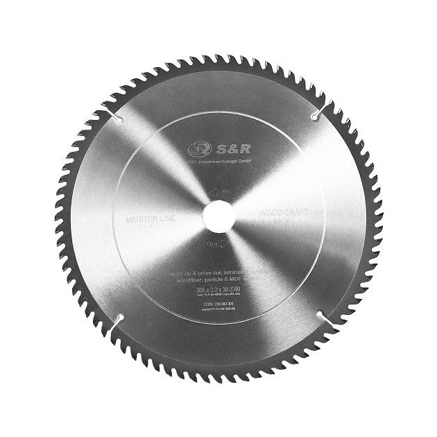 Диск пильный S&R WoodCraft Meister 305x30мм, 80 зубьев, кольца 20/25,4, фото  | SNABZHENIE.com.ua
