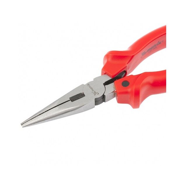 Длинногубцы прямые Matrix, 180 мм, шлифованные, с пластмассовыми рукоятками, фото , изображение 3 | SNABZHENIE.com.ua