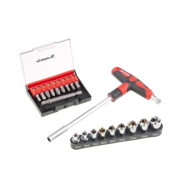 Отвертка с Т-образной ручкой и битами, 20 шт, CrV Matrix, фото , изображение 2 | SNABZHENIE.com.ua