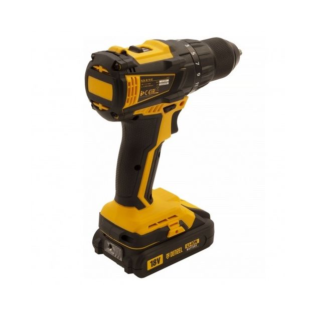 Дрель-шуруповерт акумуляторна з безщітковим двигуном BLDL-IB-18-02, Li-Ion, 18 В, 1,5 А/ч, 2 акумулятора Denzel, фото , зображення 2 | SNABZHENIE.com.ua