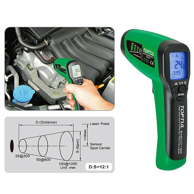 Пирометр инфракрасный бесконтактный TOPTUL EABA0155, фото , изображение 2 | SNABZHENIE.com.ua Пирометр инфракрасный бесконтактный TOPTUL EABA0155, фото , изображение 2 | SNABZHENIE.com.ua