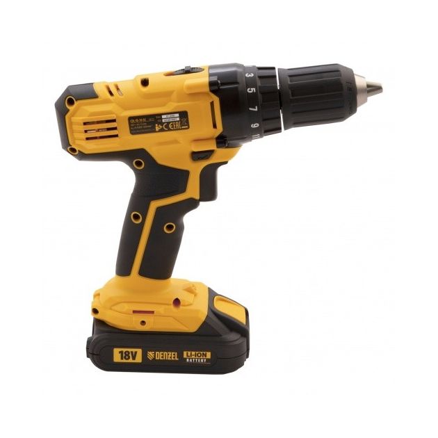 Дрель-шуруповерт акумуляторна CDL-IB-18-02, Li-Ion, 18 В, 1,5 А*г, 2 акумулятори Denzel, фото , зображення 4 | SNABZHENIE.com.ua