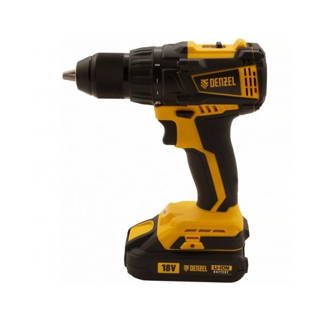 Дрель-шуруповерт акумуляторна з безщітковим двигуном BLDL-IB-18-02, Li-Ion, 18 В, 1,5 А/ч, 2 акумулятора Denzel, фото , зображення 3 | SNABZHENIE.com.ua