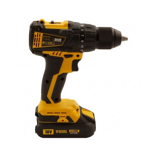 Дрель-шуруповерт акумуляторна з безщітковим двигуном BLDL-IB-18-02, Li-Ion, 18 В, 1,5 А/ч, 2 акумулятора Denzel, фото , зображення 4 | SNABZHENIE.com.ua