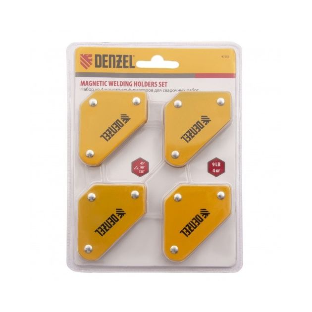 Набір з 4 магнітних фіксаторів для зварювальних робіт Denzel, фото , зображення 7 | SNABZHENIE.com.ua