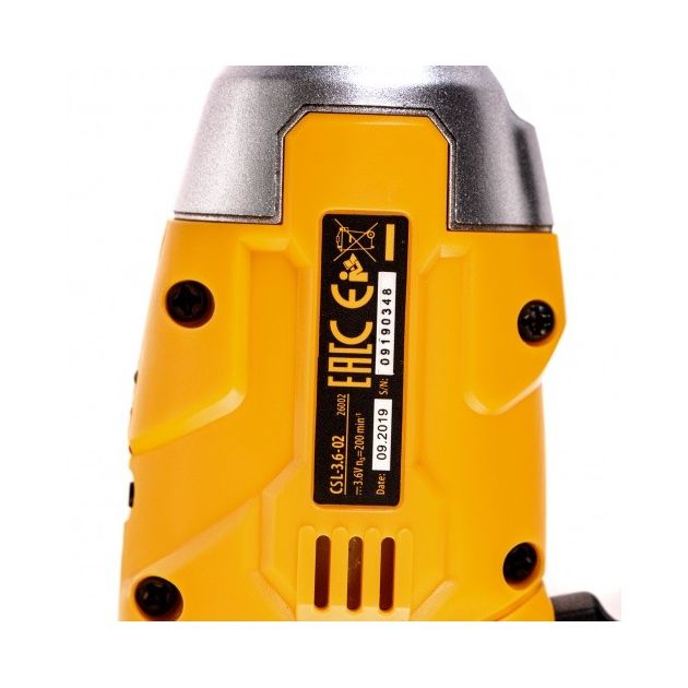 Отвертка акумуляторна CSL-3.6-02, Li-Ion, 3.6 В, 1.3 А*г, в блистері Denzel, фото , зображення 6 | SNABZHENIE.com.ua