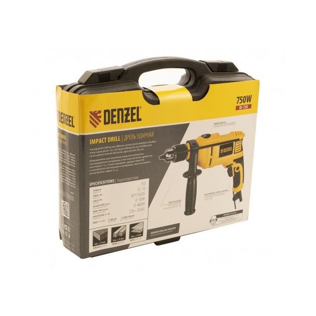 Ударная дрель Denzel ID-750, 750 Вт, 0-3000 об/мин, 48000 уд/мин, фото , изображение 9 | SNABZHENIE.com.ua