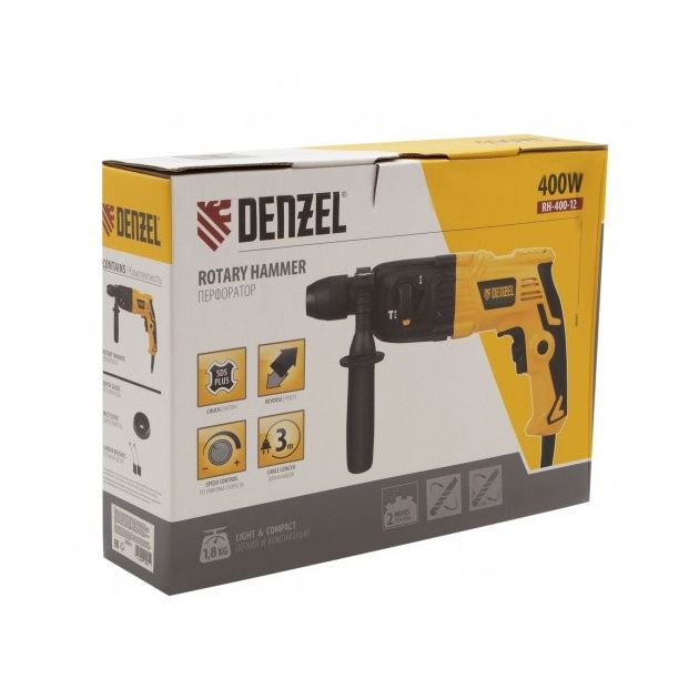 Перфоратор електричний RH-400-12, SDS-plus, 400 Вт, 1.2 Дж, 2 режими Denzel, фото , зображення 7 | SNABZHENIE.com.ua