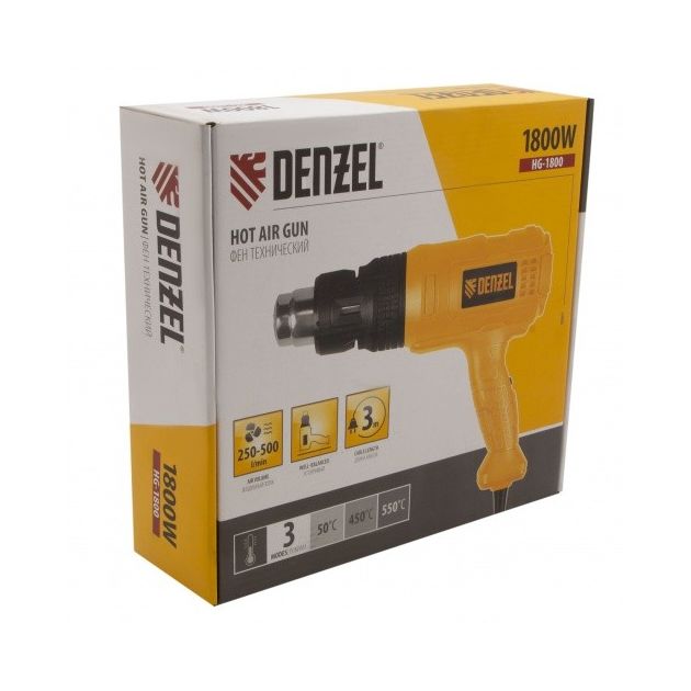 Фен технічний HG-1800, 1800 Вт, 3 режими Denzel, фото , зображення 8 | SNABZHENIE.com.ua