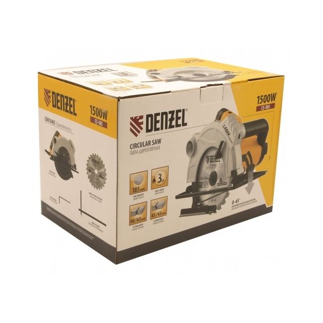 Циркулярная пила Denzel CS-185, 1500 Вт, 185 мм, фото , изображение 12 | SNABZHENIE.com.ua